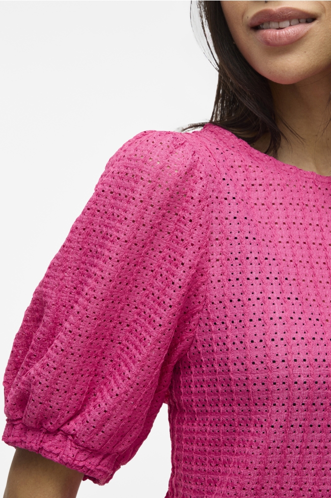 VIMINERA O-NECK 2/4 TOP/TES 14106721 RASPBERRY ROSE